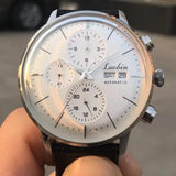 Montre d’affaires automatique pour hommes Mouvement mécanique Chronographe multifonction en acier inoxydable étanche Kevin Watch