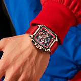LIGE Fashion Luxury Man Watch Square Silicone Strap Calendar Week Display Casual Sports Quartz Watches for Men Male Montre Homme