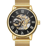Mechanical Hand Wind Watch for Men Top Brand Luxury Fashion Skeleton Mesh Strap Wristwatch Male Clock Montre Homme Drop Shipping