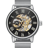 Mechanical Hand Wind Watch for Men Top Brand Luxury Fashion Skeleton Mesh Strap Wristwatch Male Clock Montre Homme Drop Shipping