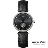 MIYOTA 9029 Men Mechanical Wristwatches Luxury Brand I&W Ultrathin Tourbillon Automatic Watch Men Sapphire Leather Montre Homme