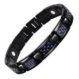 Magnetic Bracelets For Men 18k Gold Plating Double Strength Magnets And 4in1 Elements Men Bracelets 8.5inches Adjustable