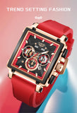 LIGE Fashion Luxury Man Watch Square Silicone Strap Calendar Week Display Casual Sports Quartz Watches for Men Male Montre Homme