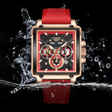 LIGE Fashion Luxury Man Watch Square Silicone Strap Calendar Week Display Casual Sports Quartz Watches for Men Male Montre Homme