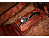 Men's Handmade Leather Chest Bag, Casual Crossbody Bag, Top-Grain Vegetable-Tanned Cowhide Single-Shoulder Bag
