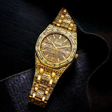 *New style* Sculpture Quartz watch Men golden stainless steel Engrave Wristwatch relogio masculino montre homme for dropshipping