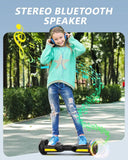 All Terrain Self Balancing Scooter with LED Lights, 500W Motor & Bluetooth for Kids and Adults