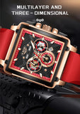 LIGE Fashion Luxury Man Watch Square Silicone Strap Calendar Week Display Casual Sports Quartz Watches for Men Male Montre Homme