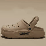 Women's Men's Slippers Summer Anti-Slip Couple Hollow Covered Toe Indoor Outdoor Casual Thick Bottom Sandals for Home Adults