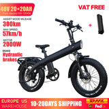 HUANCI Q3 Mountain Electric bicycle 2000W 57KM/H removable battery electric bike 48V 20AH Ebike 20Inch fat tire Off-Road e bike