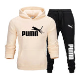 New autumn and winter men's pullover hoodie + pants 2-piece fashionable and trendy fitness jogging casual sportswear set