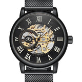 Mechanical Hand Wind Watch for Men Top Brand Luxury Fashion Skeleton Mesh Strap Wristwatch Male Clock Montre Homme Drop Shipping