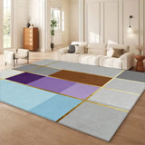 VIKAMA Simple Luxury Crystal Carpet Home Living Room Bedroom Sofa Coffee Table Rug and Home Anti-Slip Floor Mat Decoration