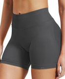 CZGUKE4.5''Shorts Seamless Low Ribbed Waistband Gym Shorts Scrunch Bum Yoga Shorts Booty High Stretch Running Bike Shorts
