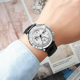 Montre d’affaires automatique pour hommes Mouvement mécanique Chronographe multifonction en acier inoxydable étanche Kevin Watch