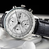 Montre d’affaires automatique pour hommes Mouvement mécanique Chronographe multifonction en acier inoxydable étanche Kevin Watch