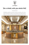 POEDAGAR Top Luxury Man Wristwatch Luminous Hollow Tourbillon Stainless Steel Men Clock Mechanical Automatic Men's Watches Reloj