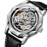 New Automatic Watch for Men Casual chronograph Leather Strap quartz watches Man Mechanical Wristwatch montre reloj часы му