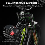 Cybervelo 1600W Peak E-bike for adults, 30+MPH Electric Dirt Bike, E-Motocycle Off-road ,Full Suspension Sonw Beach Urban EK11