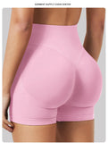 CZGUKE4.5''Shorts Seamless Low Ribbed Waistband Gym Shorts Scrunch Bum Yoga Shorts Booty High Stretch Running Bike Shorts