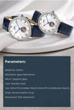 MIYOTA 9029 Men Mechanical Wristwatches Luxury Brand I&W Ultrathin Tourbillon Automatic Watch Men Sapphire Leather Montre Homme