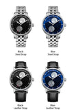 WM Watch Automatic Mechanical Watches Men Lunar Moon Phase Sapphire Waterproof Man Luminous Twin Moons Welly Merck Watch WM142