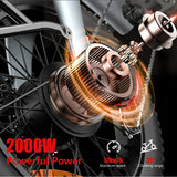 HUANCI Q3 Mountain Electric bicycle 2000W 57KM/H removable battery electric bike 48V 20AH Ebike 20Inch fat tire Off-Road e bike