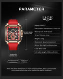 LIGE Fashion Luxury Man Watch Square Silicone Strap Calendar Week Display Casual Sports Quartz Watches for Men Male Montre Homme