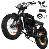 BAOLUJIE DM01 Moto Electric Bicycle 60V 30AH Battery 42 MPH Electric Bike E-Bike Adult for Electric Motorcycle【1 Year Warranty】