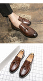 Brogues Shoes Men High Quality Social Leather Shoes British Tassels Formal Leather Men Wedding Business Dress Leather Shoes Male