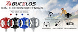 BUCKLOS Pedals MTB Bike Flat Pedal Platform Bearing Dual Function Fit SPD System Aluminum Alloy Mountain Bike Pedal Bicycle Part