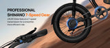 Peak 1500W Electric Mountain Bike with 48V 15.6Ah Removable Battery, 28MPH 100 Mile Range, 20" X 4" fat Tire E-bike