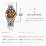 Watchdives WD6542 Mechanical Watch NH34 Automatic Movement Bubble Domed Sapphire Crystal Luxury Watch 100m Waterproof Mens Watch