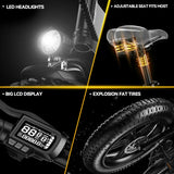 Cybervelo 1000W ebike for adults, 20A Large Removable Battery, Foldable Electric Bike, 20" Fat Tire ebike for all terrain