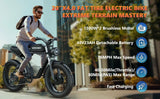 Kickwey K7 Pro Adults Electric Bike For Men 1500W Dual Motor Bicycle 48V 23AH Battery 20" Ebike Electric Mountain Moped Ebikes