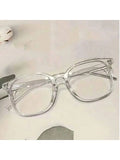 3 pairs of universal fashion glasses, square-framed glasses, fashionable campus style, clear black frame, back to school