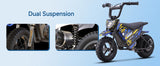 KOOZ HP120E 24V 250W Electric Motorcycle for Kids, Electric Dirt Bike Up to 10 MPH & 7.5 Miles Long-Range.