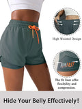 Sports shorts, women's summer hot pants, night running anti glare yoga pants, casual quick drying running breathable fake two-pi