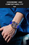 LIGE Fashion Luxury Man Watch Square Silicone Strap Calendar Week Display Casual Sports Quartz Watches for Men Male Montre Homme