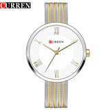 CURREN 9020 Small Dial Quartz Watch for Ladies, Waterproof Elegant Mesh Strap Fashion Wristwatch