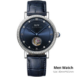MIYOTA 9029 Men Mechanical Wristwatches Luxury Brand I&W Ultrathin Tourbillon Automatic Watch Men Sapphire Leather Montre Homme