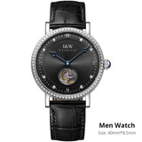 MIYOTA 9029 Men Mechanical Wristwatches Luxury Brand I&W Ultrathin Tourbillon Automatic Watch Men Sapphire Leather Montre Homme