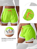 Sports shorts, women's summer hot pants, night running anti glare yoga pants, casual quick drying running breathable fake two-pi