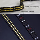 Magnetic Bracelets For Men 18k Gold Plating Double Strength Magnets And 4in1 Elements Men Bracelets 8.5inches Adjustable