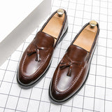 Brogues Shoes Men High Quality Social Leather Shoes British Tassels Formal Leather Men Wedding Business Dress Leather Shoes Male