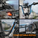 1000W E20 Electric Bike | 48V 13Ah Removable Battery, 20MPH, 20''X3" Fat Tire, 7-Speed Electric Bicycles with Dual Disc Brake