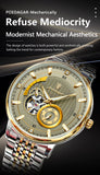 POEDAGAR Top Luxury Man Wristwatch Luminous Hollow Tourbillon Stainless Steel Men Clock Mechanical Automatic Men's Watches Reloj