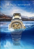 LONGLUX automatic man watch luxury stainless steel wholesale mechanical wristwatches skeleton waterproof diamond watch man watch