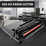 Heavy Duty Guillotine Paper Cutter - 400 Sheets Capacity, A4 Stack Paper Trimmer, Steel Base, Black