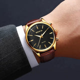 Mens Watches Top Brand Luxury Quartz Watch for Men Fashion Leather Men Wristwatches Clock Sports Chronograph Montre Homme